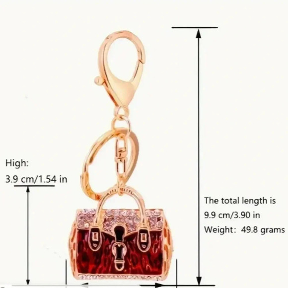 Women's Colorful Purse Charm Goldtoned Fashion Keyring Keychain - Picture 3 of 3